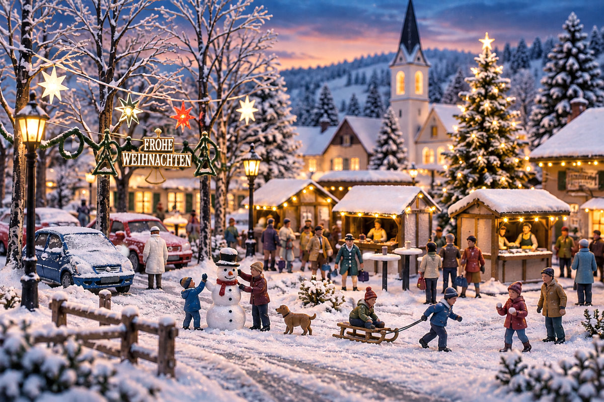 Weihnachtswelt für die Modellbahn