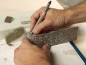 Preview: NOCH 56642 H0 3D-Kartonplatte Kalksteinmauer, beige