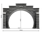 Preview: NOCH 34852 N Tunnel-Portal 2-gleisig, 12,3 x 8,5 cm 