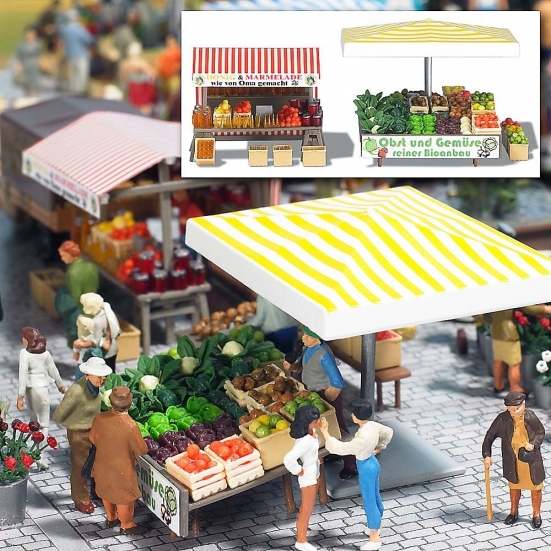 BUSCH 1071 H0 Marktstand Obst & Gemüse