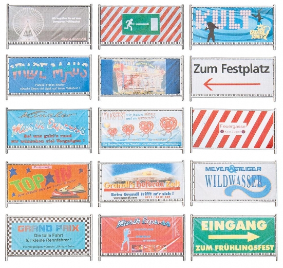 Preview: FALLER 140358 H0 Kirmes-Absperrzäune und -Schilder, 720 mm