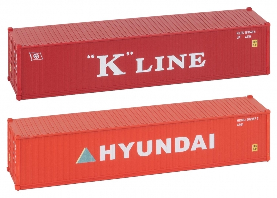 Preview: FALLER 182055 H0 40' Container K-LINE und HYUNDAI