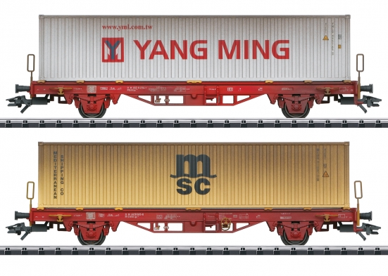 Trix 24139 H0 Container-Tragwagen Lgs 580, DB AG 2er-Set