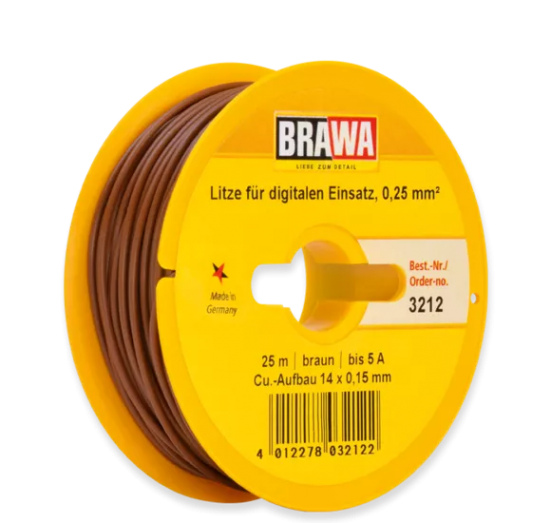 BRAWA 3212 Litze für digitalen Einsatz, 0,25 mm², braun