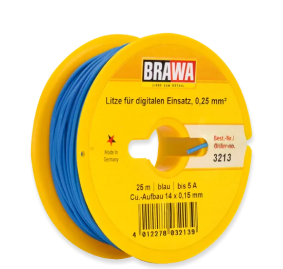 BRAWA 3213 Litze für digitalen Einsatz, 0,25 mm², blau