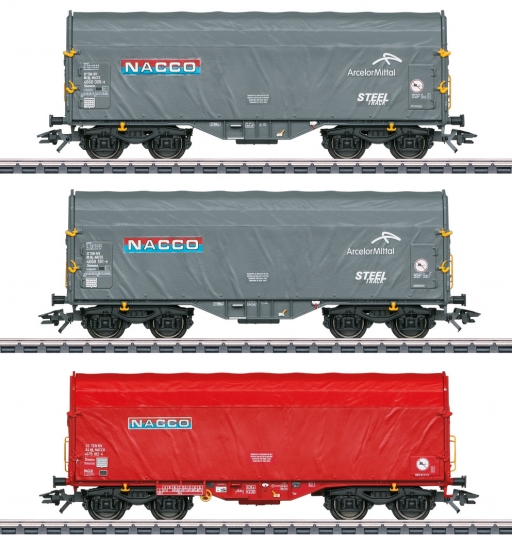 Märklin 47224 H0 Schiebeplanenwagen, NACCO 3er-Set