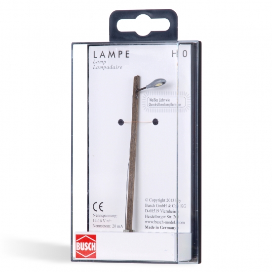 BUSCH 4154 H0 Lampe mit Holzmast