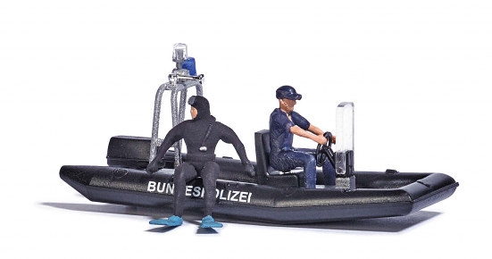 BUSCH 5485 H0 See mit fahrendem Polizeiboot