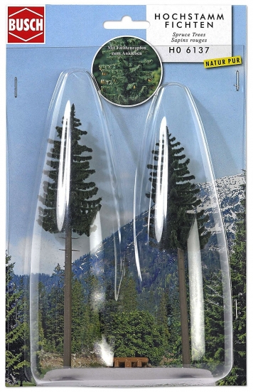 Preview: BUSCH 6137 H0/TT 2 Hochstammfichten 160/175 mm