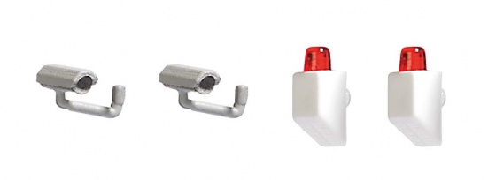 Preview: BUSCH 7755 H0 Mini-Set Überwachungskameras & Alarmanlagen