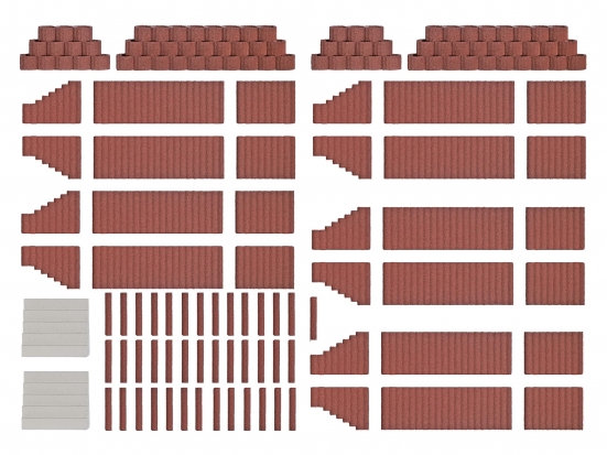BUSCH 7871 H0 Pflanzsteine und Palisaden rotbraun