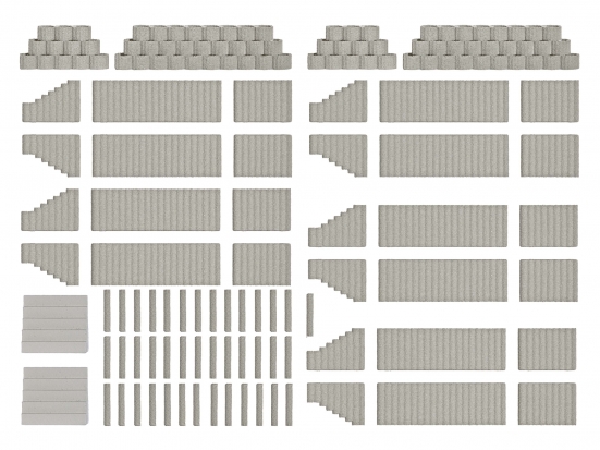 BUSCH 7872 H0 Pflanzsteine und Palisaden grau