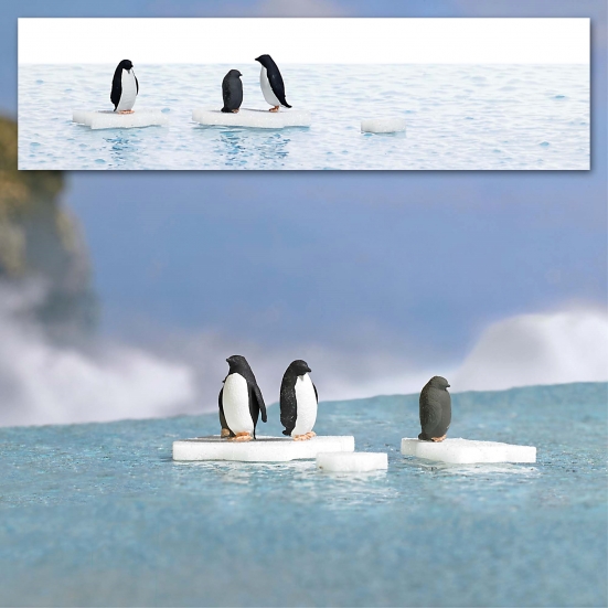 BUSCH 7923 H0 Pinguine auf Eisschollen