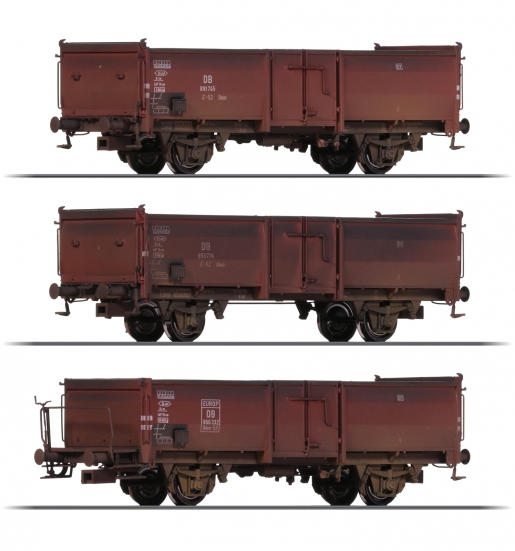 BRAWA 48621 H0 Offene Güterwagen, DB gealtert 3er-Set