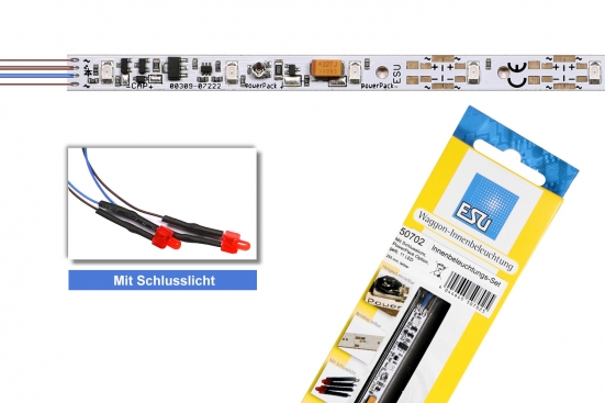 Preview: ESU 50702 H0/TT/N Innenbeleuchtung gelb mit Schlusslicht