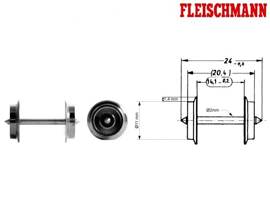 Fleischmann 6560 H0 Wechselstrom Radsatz Ø11mm