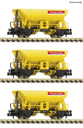 Fleischmann 6660174 N Schotterwagen, DB Bahnbau Gruppe 3er-Set