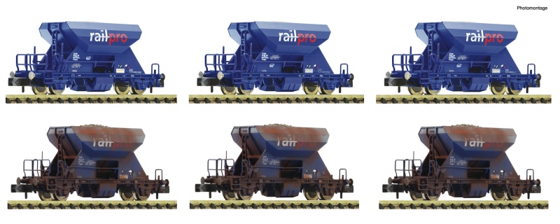 Fleischmann 6660185 N Schotterwagen, Railpro 6er-Set 