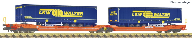 Fleischmann 6660212 N Doppeltaschen-Gelenkwagen T3000e, Wascosa