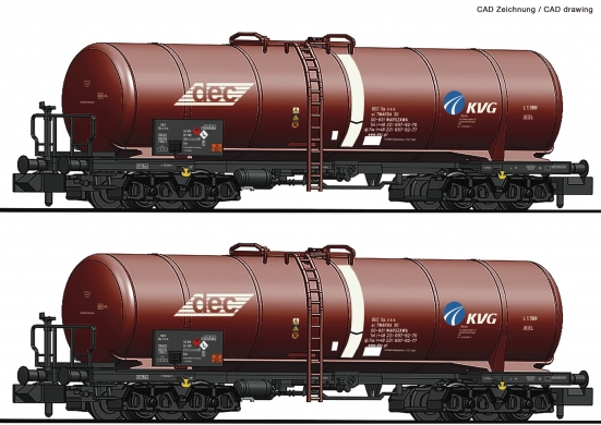 Fleischmann 825814 N Kesselwagen KVG, PKP 2er-Set