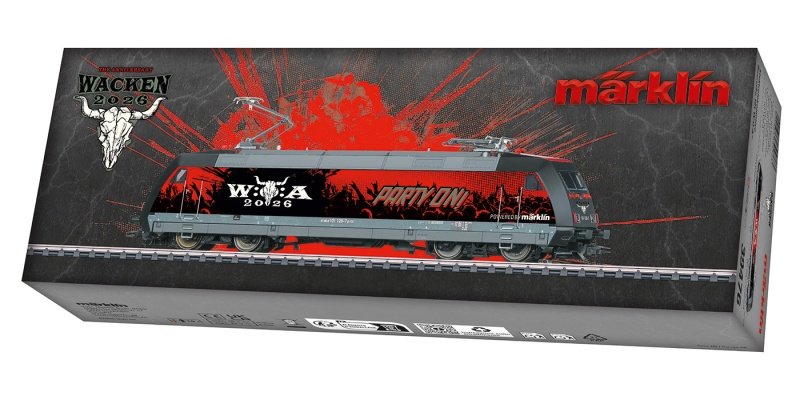 Preview: Märklin 39476 H0 E-Lok BR 101 Wacken Open Air, AC-Sound 