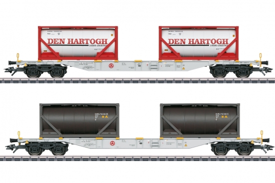 Märklin 47137 H0 Container-Tragwagen Sgns, Den Hartogh 2er-Set