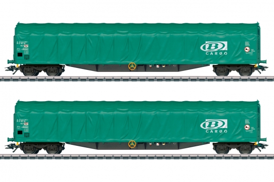 Märklin 47164 H0 Schiebeplanenwagen Rils, SNCB 2er-Set