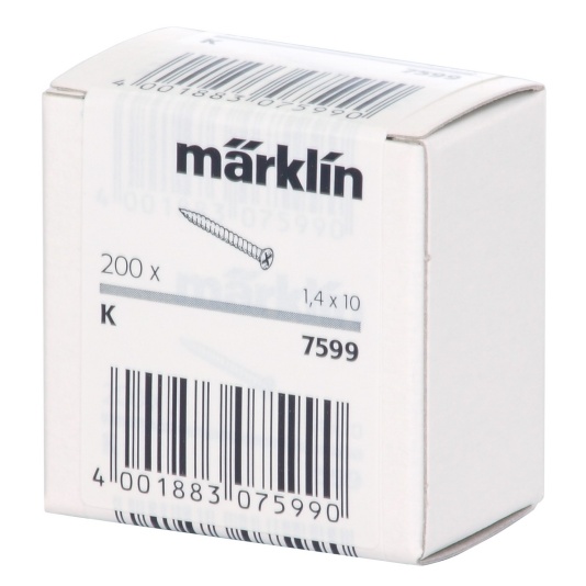 Preview: Märklin 7599 H0 K-Gleis Schrauben 1,4 x 10mm (200 Stück) 