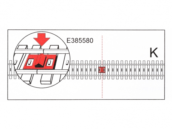 Preview: Märklin E385580 K-Gleis Wippe für Trennstelle (5 Stück) von Stromkreisen Modelleisenbahn
