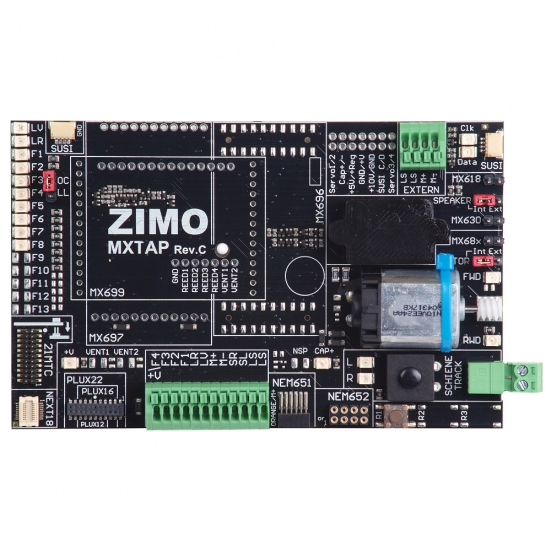 ZIMO MXTAPS Decodertest-und-Anschlussplatine mit Motor