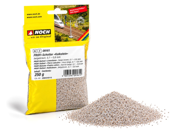NOCH 09161 N/Z PROFI-Schotter Kalkstein, beigebraun, 250g 