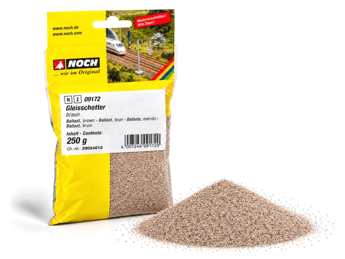 NOCH 09172 N/Z Gleisschotter, braun, 250g 