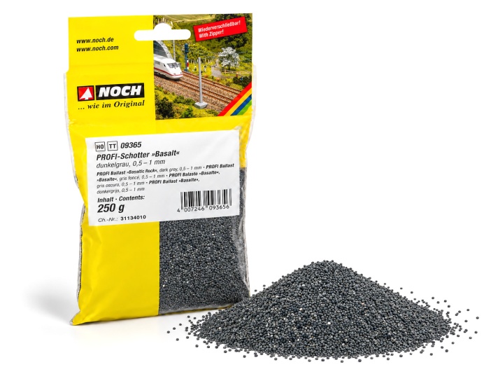 NOCH 09365 H0/TT PROFI-Schotter Basalt, dunkelgrau, 250g 