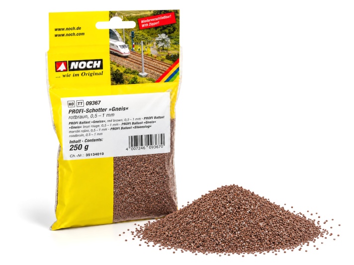 NOCH 09367 H0/TT PROFI-Schotter Gneis, rotbraun, 250g 
