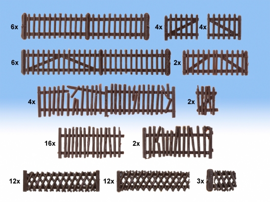 NOCH 33096 N Großpackung Gartenzäune