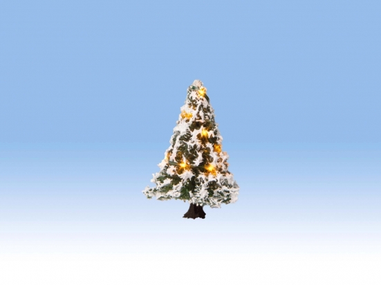 NOCH 22110 H0/TT/N Beleuchteter Weihnachtsbaum verschneit , mit 10 LEDs, 5cm hoch