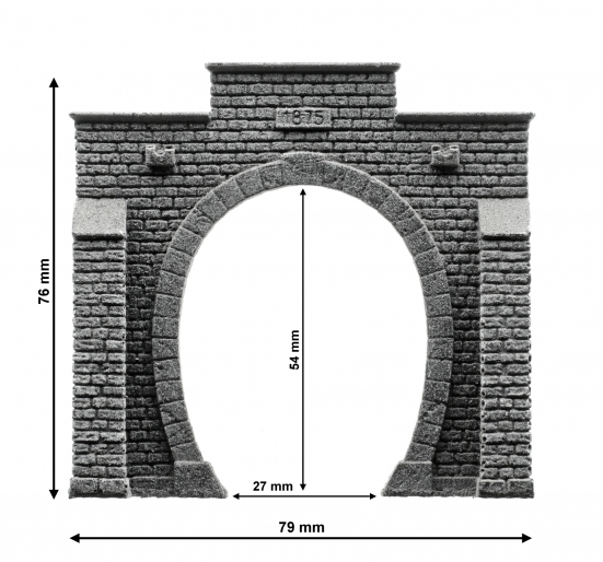 NOCH 34851 N Tunnel-Portal 1-gleisig, 7,9 x 7,6 cm