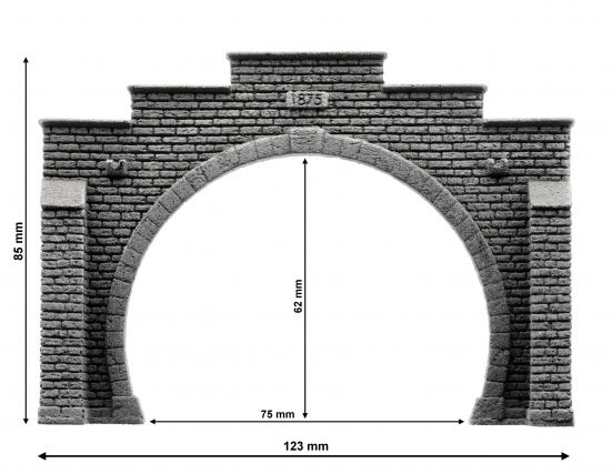 NOCH 34852 N Tunnel-Portal 2-gleisig, 12,3 x 8,5 cm