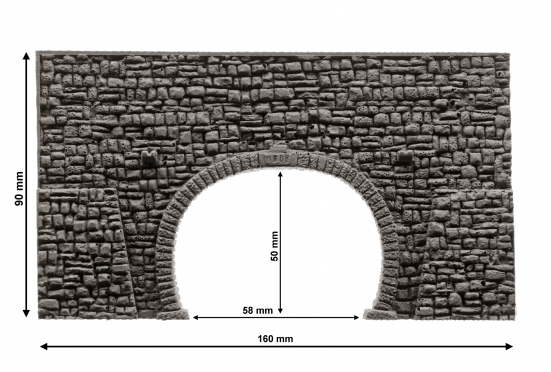 NOCH 34938 N Tunnel-Portal 2-gleisig, 16 x 9 cm