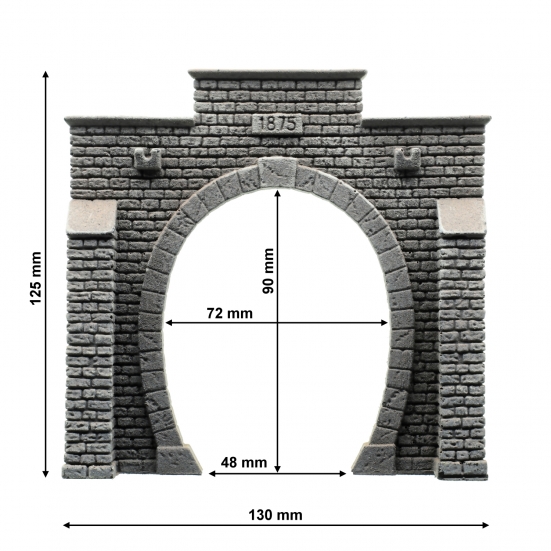 NOCH 58051 H0 Tunnel-Portal 1-gleisig, 13 x 12,5 cm