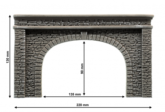 NOCH 58062 H0 Tunnel-Portal 2-gleisig, 22 x 13 cm