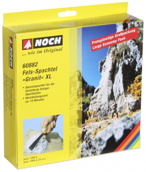 NOCH 60882 Fels-Spachtel XL „Granit“ grau, 1000g