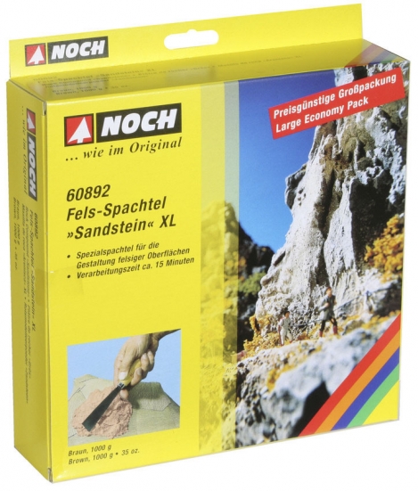 NOCH 60892 Fels-Spachtel XL „Sandstein“ braun, 1000g