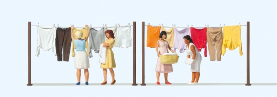 Preiser 10741 H0 Frauen beim Wäscheaufhängen