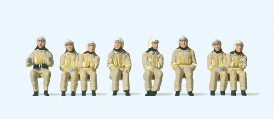 Preiser 10769 H0 Feuerwehrmänner in moderner Einsatzkleidung (Uniformfarbe beige)