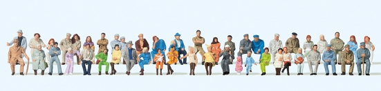 Preiser 14416 H0 Sitzende Personen, 48 Figuren