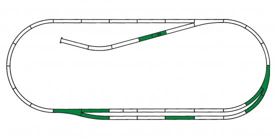 Roco Line Spur H0 mit Bettung 42509 gebogenes Gleis R3 7,5°  NEU 