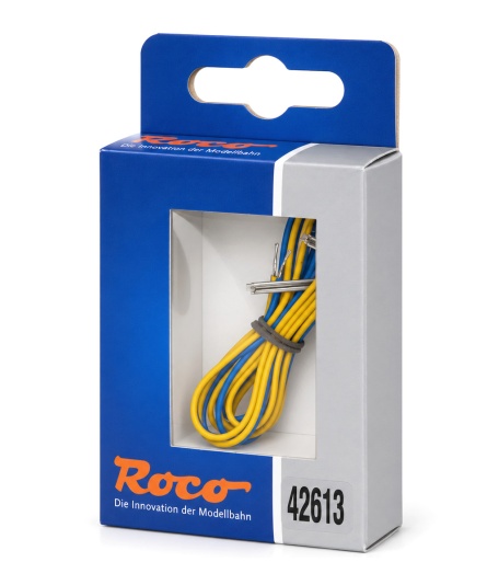 Preview: Roco 42613 H0 2-poliges Anschlusskabel mit montierten Schienenlaschen für Roco-Line-2,1-mm-Gleise