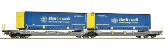 Roco 6600137 H0 Doppeltaschen-Gelenkwagen T3000e, Hupac