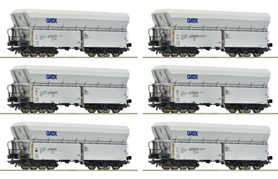 Roco 6600220 H0 Selbstentladewagen, GATX 6er-Set